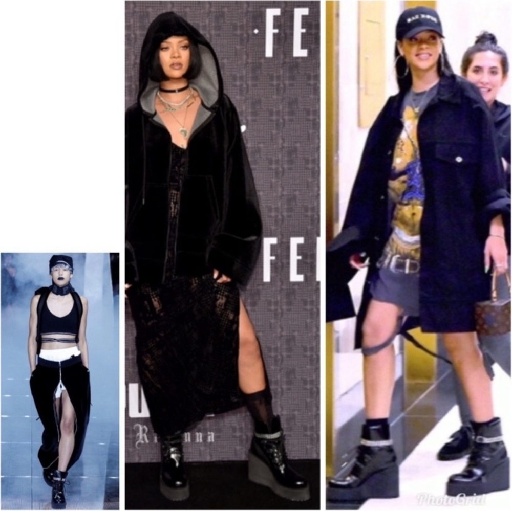 💰💖🔽Puma Fenty By Rhianna Black Platform Ankle Boots